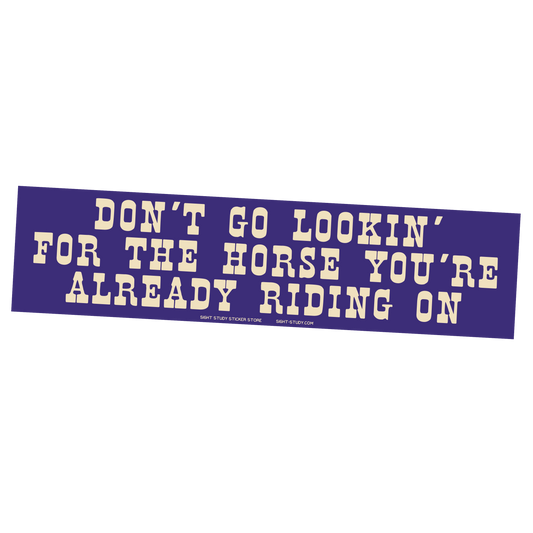 "The Horse You're Already Riding On" Sticker