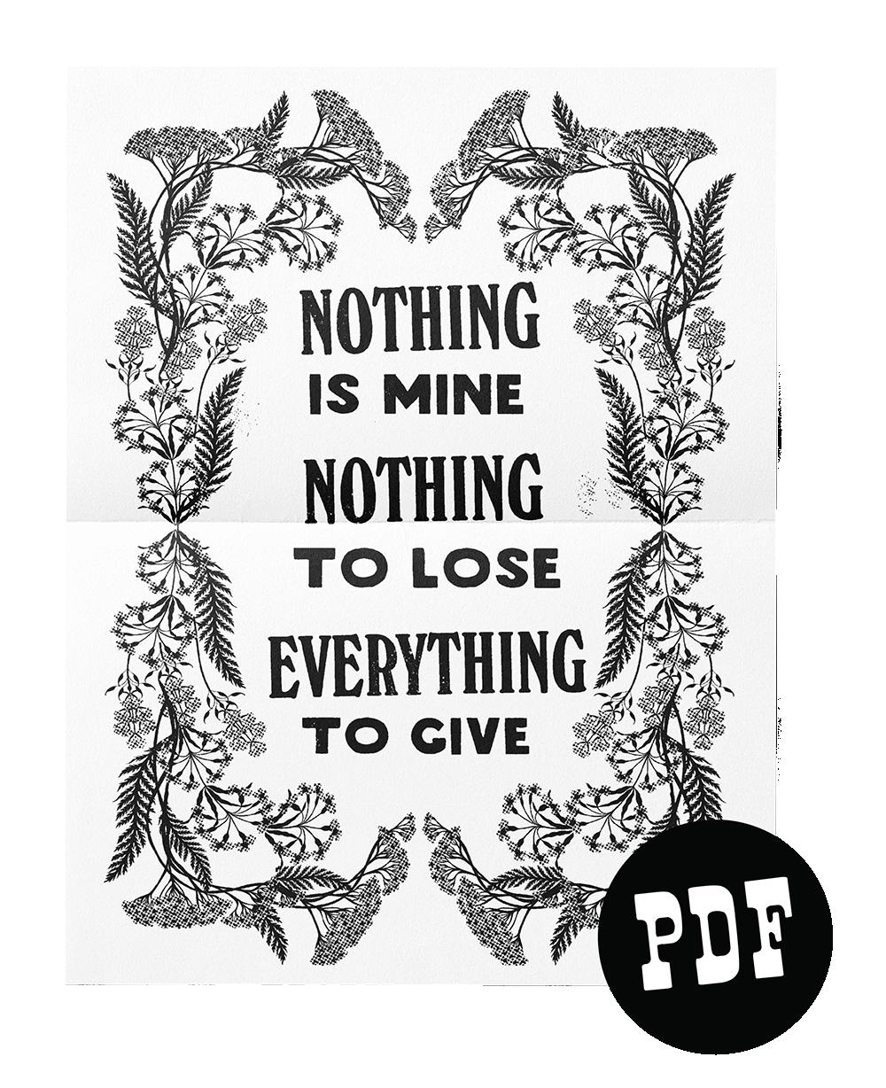 "Nothing Is Lost" Print-At-Home PDF