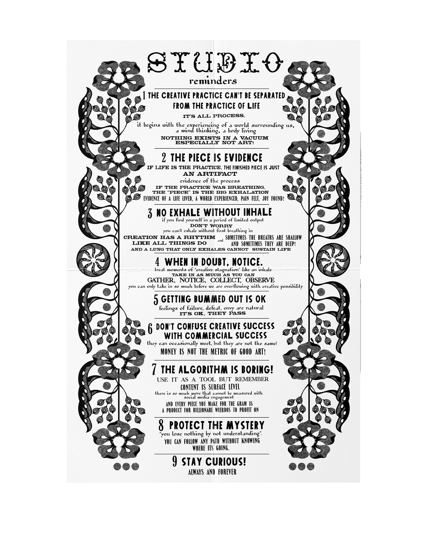 "Studio Reminders" Poster