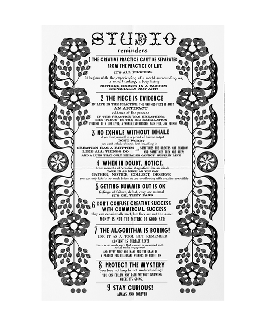 "Studio Reminders" Poster